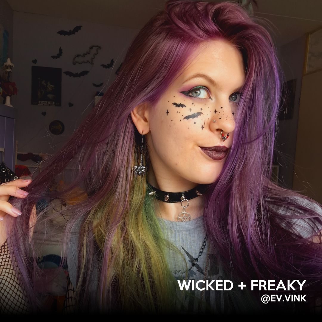 Attitude Hair Dye - WICKED WITCH Halloween Duo Semipermanente Haarfärbekombination - Lila/Grün